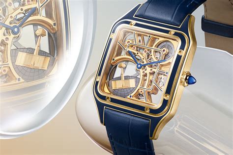 cartier santos gold replica|cartier santos dumont skeleton watch.